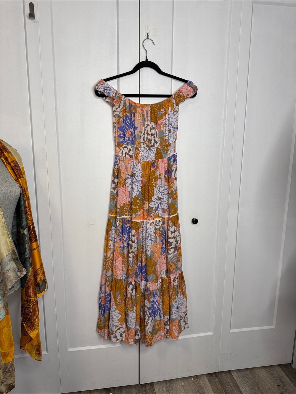 Anthropologie brand ATL - XS/SM Floral Off-Shoulder Maxi Dress in Multi-Color